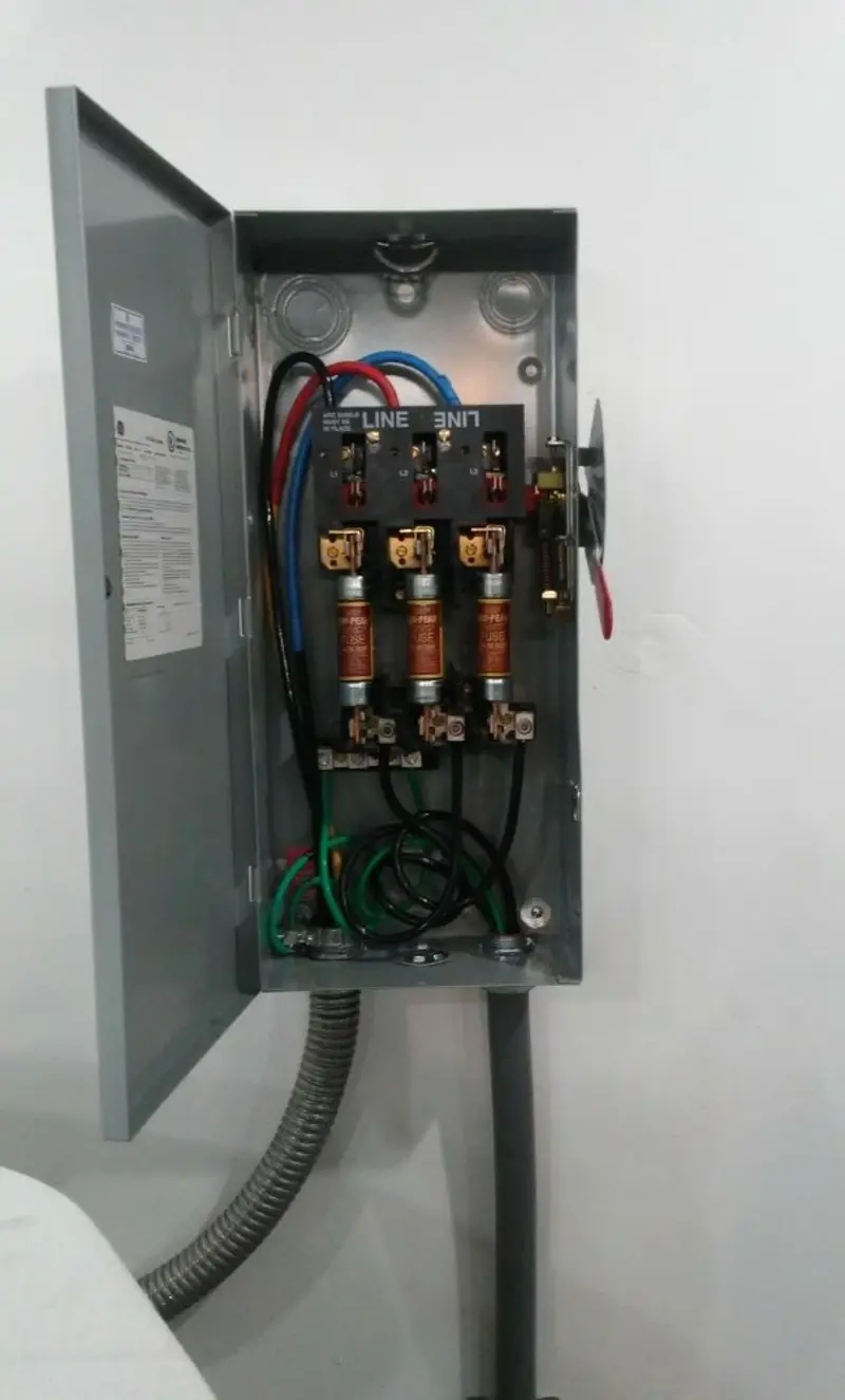 Three-phase disconnect switch installed for Electrical Wiring & Rewiring in North Hampton